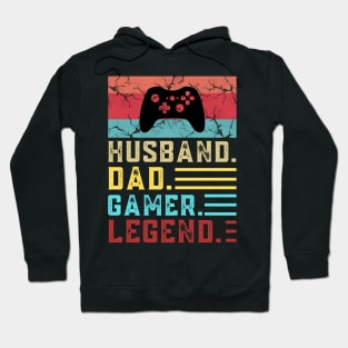 Husband Dad Gamer Legend, Vintage Gamer Dad Father’s Day Hoodie